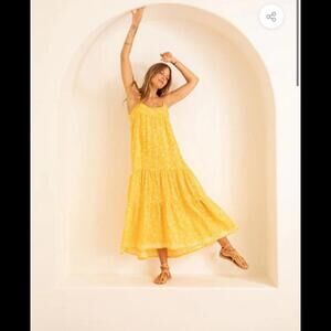 NATALIE MARTIN 100% Silk Melanie Dress in Sun Large $348